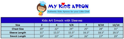 Personalized Kids Art Smock with Sleeves Embroidered with Your Name or Text, Art Class Shirt, School Art Smock, White Smock