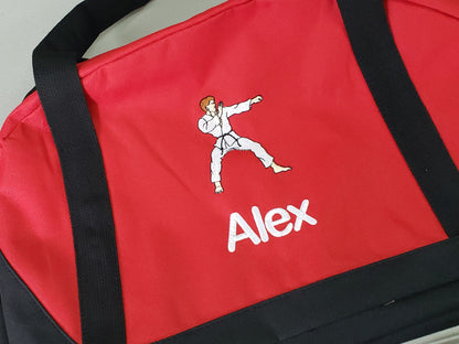 Personalized Kids Karate Bag, Duffle Gym Bag, School PE Bag, Canvas, Embroidered Name, Sports Duffel, School Gift, Student Gift