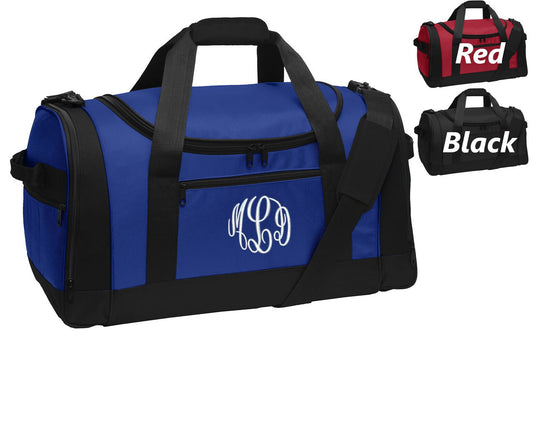 Monogrammed Sports Duffel Bag, Gym Bag, Weekend Bag, Groomsmen Gift, School PE, Husband Gift, Embroidered with Name of Your Choice