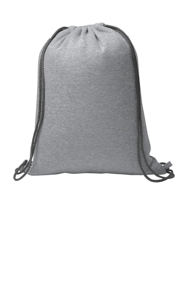 Personalized Grey Cinch Pack, Fleece, Drawstring Gym School PE Pool Backpack, Embroidered Monogrammed Custom Name, School Gift