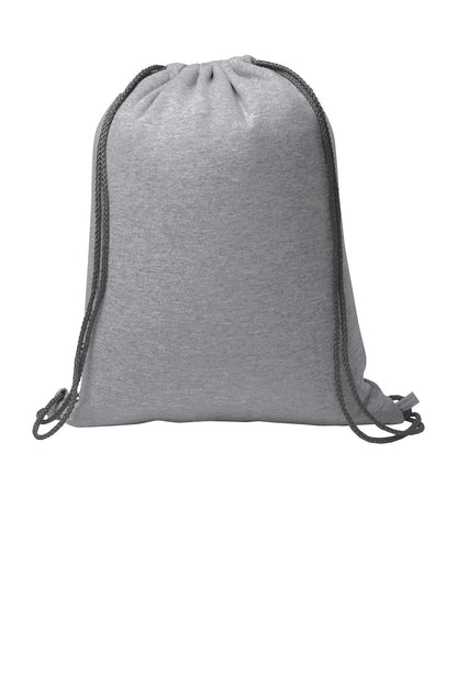 Personalized Grey Cinch Pack, Fleece, Drawstring Gym School PE Pool Backpack, Embroidered Monogrammed Custom Name, School Gift