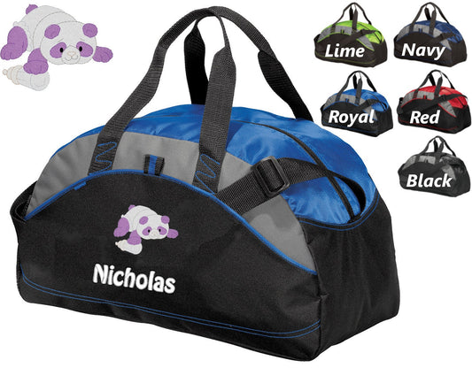 Personalized Diaper Bag for Dad, Athletic Diaper Bag, Embroidered Panda, Bag, Infant Bag, Monogrammed Name, Shower Gift