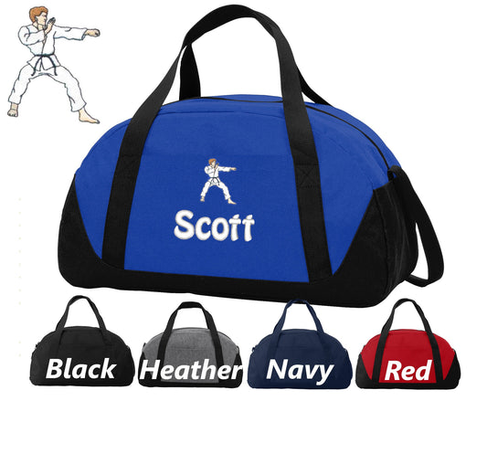 Personalized Kids Karate Bag, Duffle Gym Bag, School PE Bag, Canvas, Embroidered Name, Sports Duffel, School Gift, Student Gift