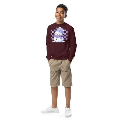 Kids Christmas Snowman Sweatshirt, Checkered Xmas Sweater, Christmas Season Gifts, Christmas Gift, Xmas Sweatshirt, Christmas Kids Gift