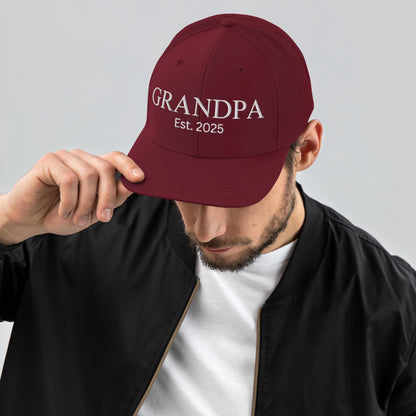 Personalized Grandpa Trucker Cap Hat, Embroidered Richardson 112 Snapback, New Grandfather Gift, Granddad Gift, Papa Hat, Fathers Day Gift