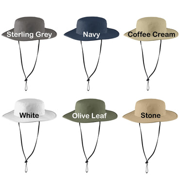 Duck Hunter Leather Patch Bucket Hat, Hunter Hat Design, Wide Brim Hat, Dad Gift Husband Gift, Sportsman Gift, Laser Engraved