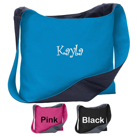 Personalized Tote Bag Sling, Embroidered  Custom Crossbody Tote Bag, Bridesmaid Gift, Bachelorette Party Gift, Teacher, Name