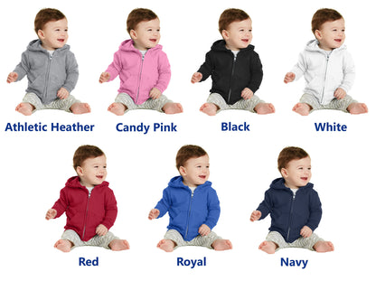 Personalized Infant Baby Hoodie, Sweatshirt with Hood, Baby Jacket, Zipper Embroidered Name, Baby Shower Gift, New Mom Gift