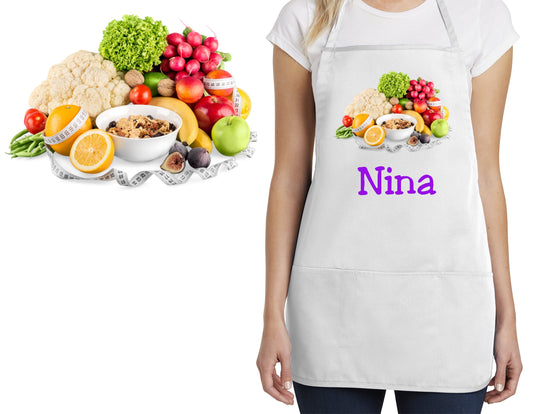 Personalized Kids Apron Healthy Foods Design, Monogrammed Chef Gift, Chef Gift, Cooking Party, Art Party, School Aprons, Printed Apron