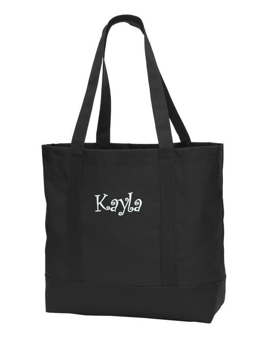 Personalized Black Tote Bag, Custom Tote Bag, Bridesmaid Gift, Bachelorette Party Gift, Teacher, Embroidered Name of Your Choice