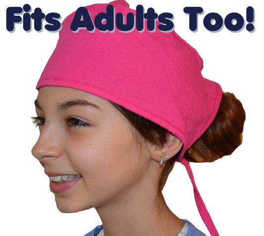 Pink Scrub Cap for Kids, Surgical Caps, Nurse Doctor Hat, Surgeon Cap, Solid Color, for little Doctors and Nurses