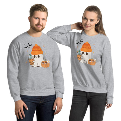 Halloween Ghost Sweatshirt, Cute Ghost Coffee Pumpkin Sweats, Womens Halloween Sweatshirt, Cute Retro Fall Sweats, Spooky Season, Fall Gift