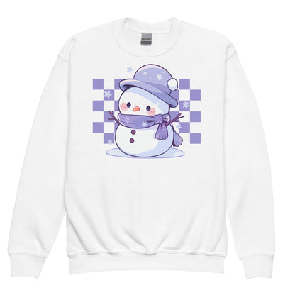 Kids Christmas Snowman Sweatshirt, Checkered Xmas Sweater, Christmas Season Gifts, Christmas Gift, Xmas Sweatshirt, Christmas Kids Gift