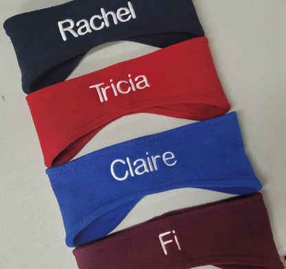 Personalized Headband Fleece Stretch, Monogrammed, Mom Gift, Sports Gift, School Gift, Winter Headband