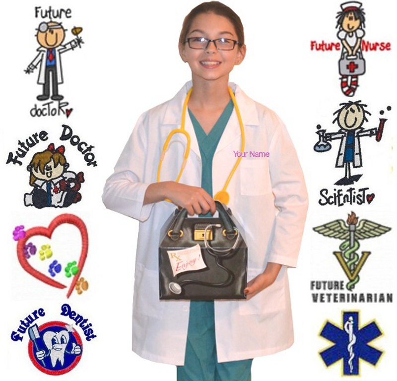 Kids Doctor Costume Personalized for little Doctors and Nurses, Halloween Costume, Veterinarian, Dentist, Trick or Treat