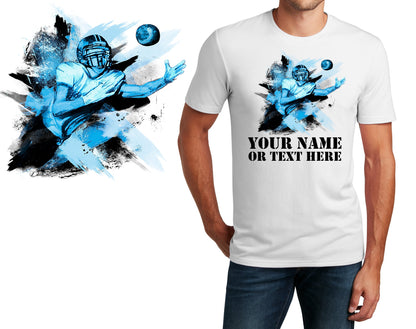 Personalized T-Shirt Football Player Paint Design, Sports Shirt, Printed Shirt, Custom Name, Dad Gift, Coach Gift, Unisex, Womens Tee