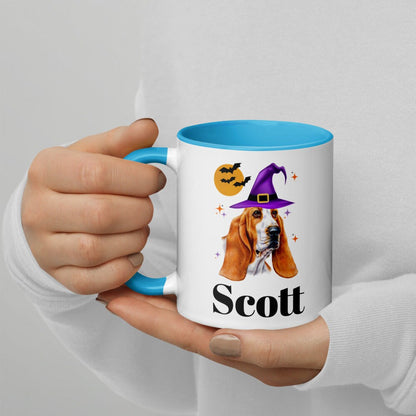 Basset Hound Halloween Mug, Custom Coffee Cup for Basset Hound Mom, Gift for Basset Hound Dad, Basset Hound Gift