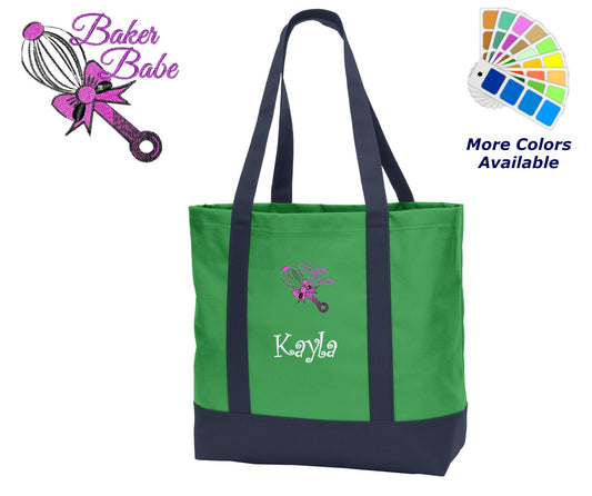 Personalized Tote Bag, Embroidered Baker Babe, Name,Perfect Mom Gift, Chef Gift