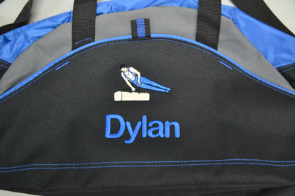 Personalized Kids Gymnastics Duffel Bag Gym Bag School PE Contrast Piping and Stitching Embroidered with Name or Text of Your Choice