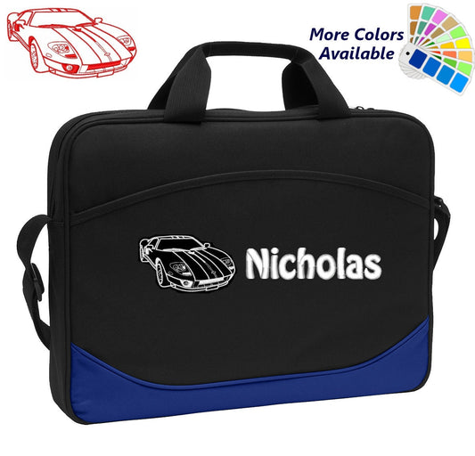 Personalized Computer Laptop Case Sports Car Outline Embroidery Design with Your Name Perfect Mom Dad Gift
