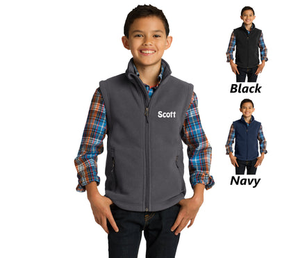 Personalized Kids Vest, Fleece Zipper Vest, Embroidered Name, Kids Gift, Monogrammed Vest, Childrens Winter Vest, Polyester