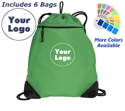 Cinch Pack Bag with Company Logo, Custom Backpack, Embroidered Monogrammed, Marketing Bag, Advertising Bag, Tradeshow Bag, Bulk