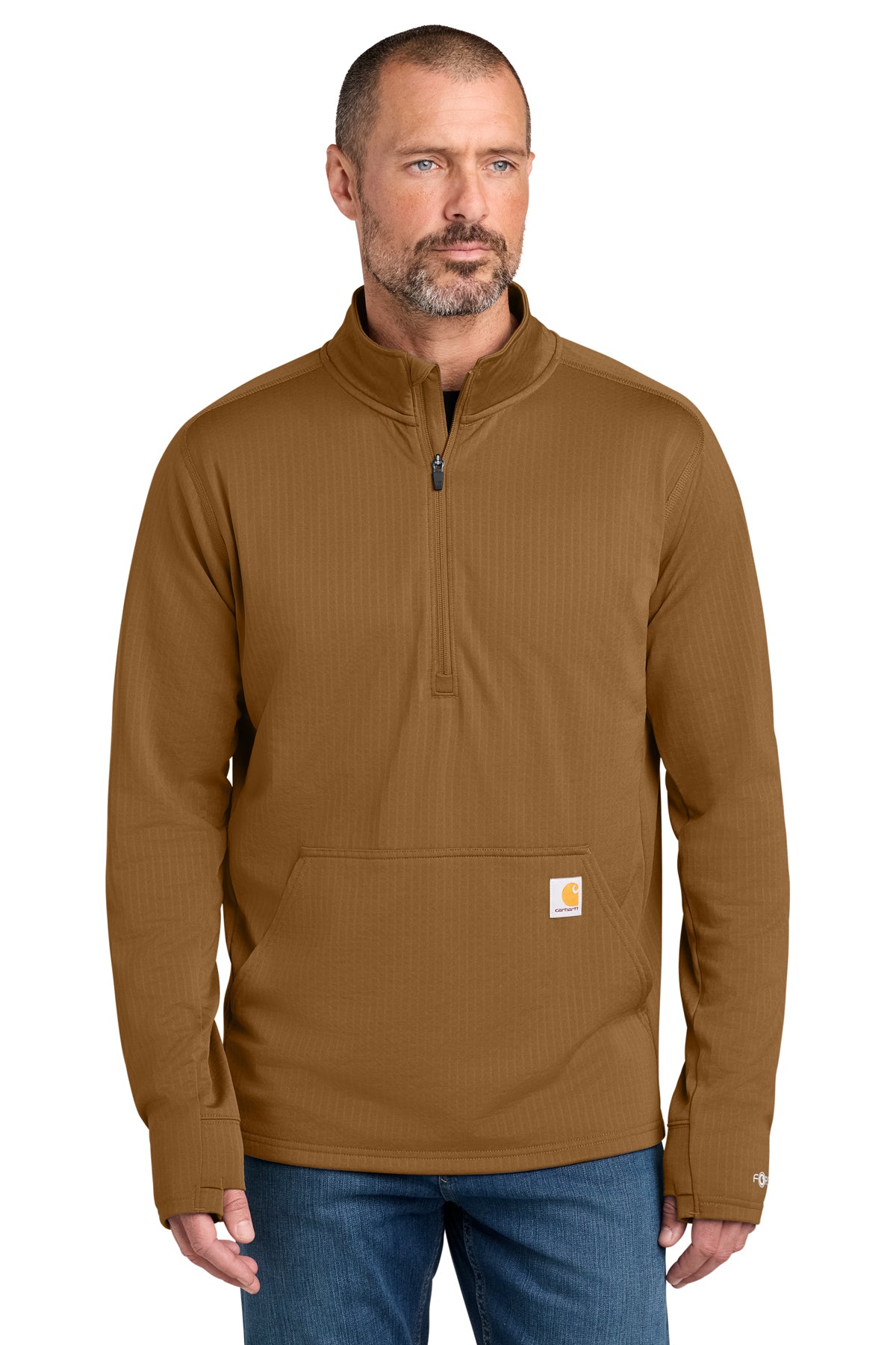 Personalized Carhartt Force® 1/2-Zip Grid Fleece Pullover Sweatshirt CECT107814