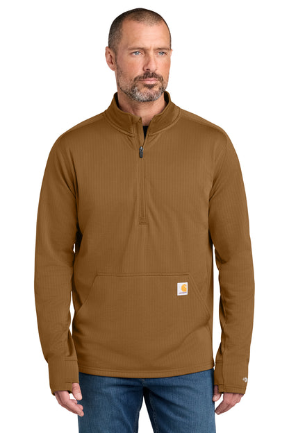 Personalized Carhartt Force® 1/2-Zip Grid Fleece Pullover Sweatshirt CECT107814