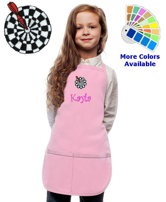 Personalized Kids Apron with Darts Embroidery Design, Cooking Kitchen Gift, School Gift, Sports Gift, Monogrammed, Cooking Party