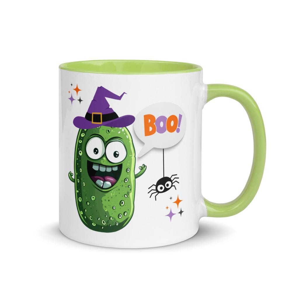 Funny Halloween Pickle Mug, Pickle Coffee Cup, Pickle Lover Gift, Green Pickle Cup, Crazy Pickle, Funny Gift, Fall Mug