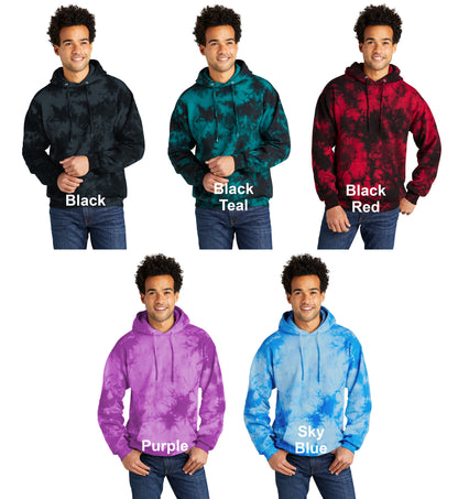 Tie Dye Sweatshirt Hoodie with Mama of Drama Mom Design, Crystal Pattern, Cotton Polyester Fleece, Dad Gift, Mom Gift, Unisex Women