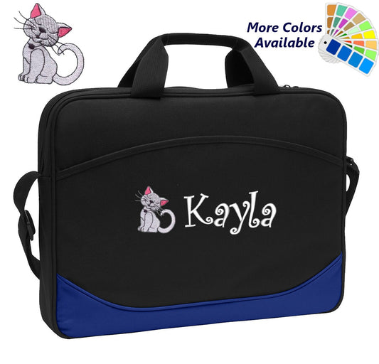 Personalized Computer Laptop Case Kitty Cat Embroidery Design with Your Name Perfect Mom Dad Gift