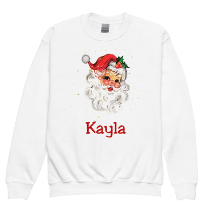 Personalized Kids Retro Santa Christmas Sweatshirt, Santa Sweater, Christmas Season Gifts, Christmas Gift Kids, Xmas Sweatshirt, Kids Gift