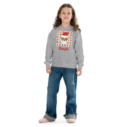 Personalized Kids Retro Santa Christmas Sweatshirt, Cool Santa, Christmas Season Gifts, Christmas Gift Kids, Xmas Sweatshirt, Kids Gift