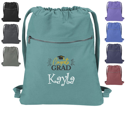 Personalized Nurse Graduation Cinch Pack Gift, Embroidered Congrats Grad Design, Drawstring School, Pool Backpack, Monogrammed Custom Name