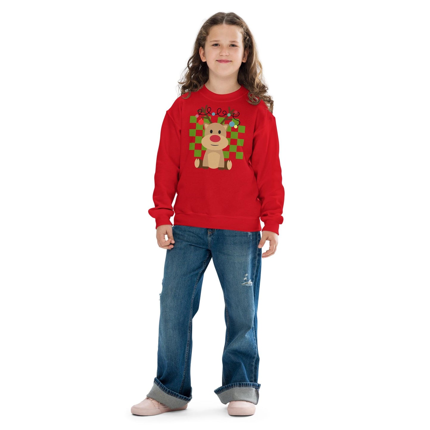 Kids Reindeer Sweatshirt, Christmas Sweater, Custom Christmas Gifts, Christmas Gifts For Kids, Reindeer Sweatshirt, Christmas Kids Gifts