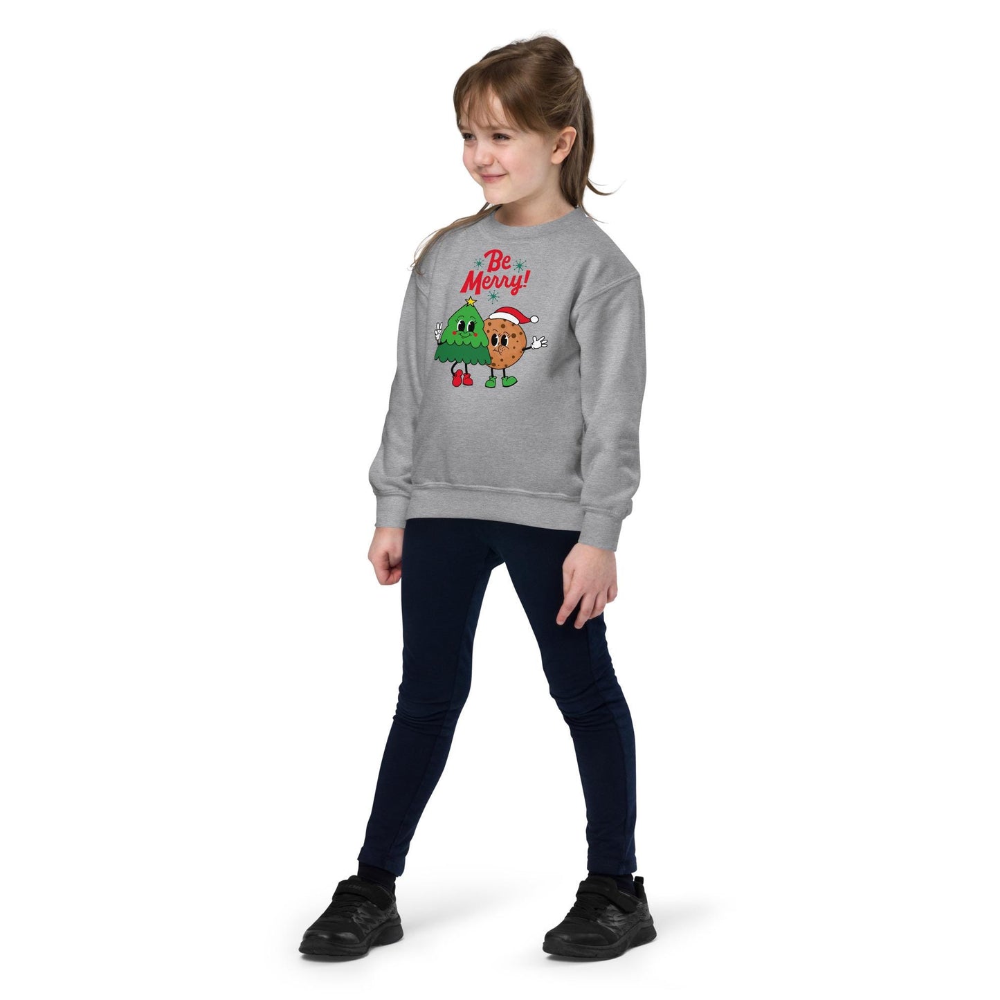 Kids Retro Sweatshirt, Be Merry Christmas Sweater, Christmas Season Gifts, Christmas Gifts For Kids, Xmas Sweatshirt, Christmas Kids Gifts
