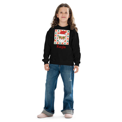 Personalized Kids Retro Santa Christmas Sweatshirt, Cool Santa, Christmas Season Gifts, Christmas Gift Kids, Xmas Sweatshirt, Kids Gift