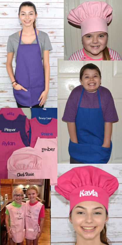 Personalized Kids Art Smock Cobbler Apron with Paint Brush Embroidery Design, School Art Smock, Student Art Gift, Student Gift