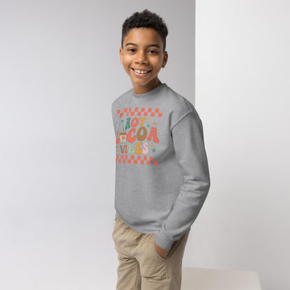 Kids Retro Christmas Sweatshirt, Hot Cocoa Vibes Sweater, Christmas Season Gifts, Christmas Gift Kids, Xmas Sweatshirt, Christmas Kids Gift