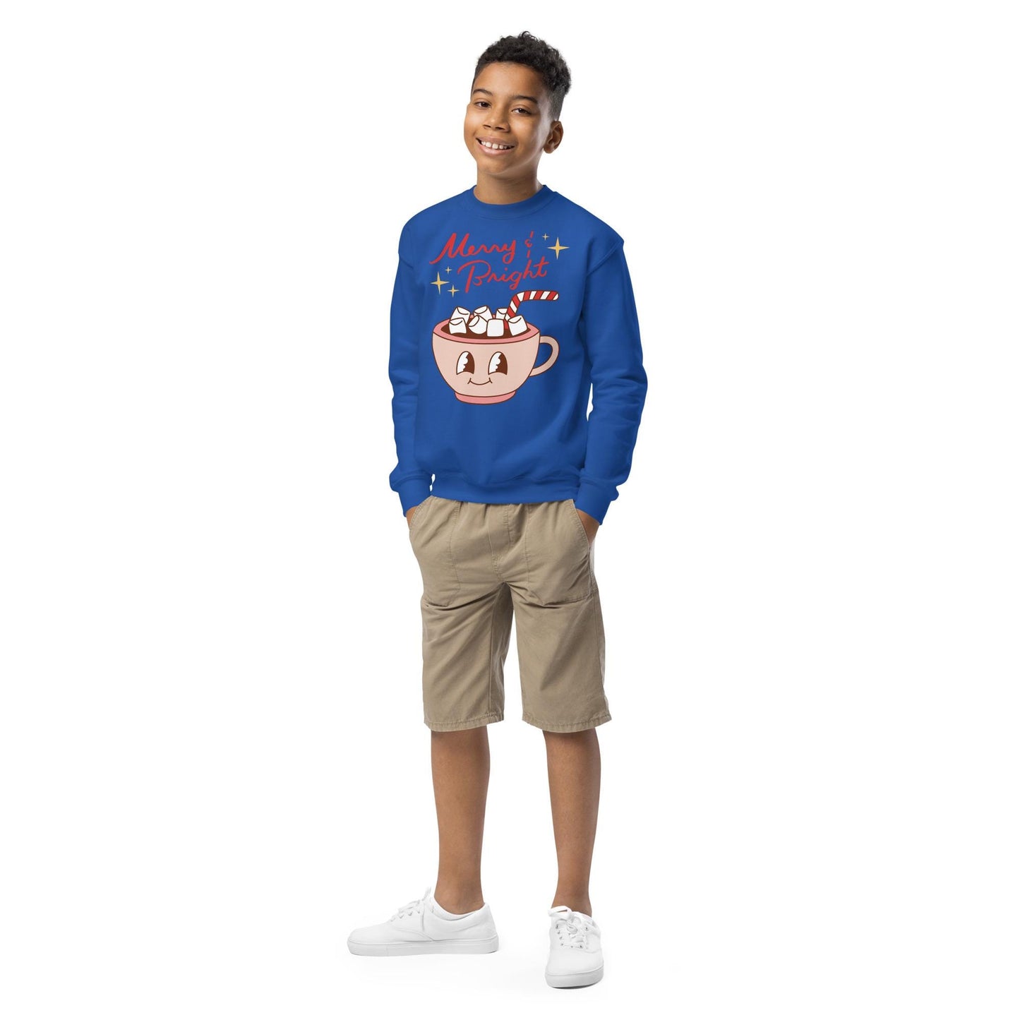 Kids Retro Christmas Sweatshirt, Merry & Bright Sweater, Christmas Season Gifts, Christmas Gift Kids, Xmas Sweatshirt, Christmas Kids Gift