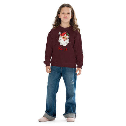 Personalized Kids Retro Santa Christmas Sweatshirt, Santa Sweater, Christmas Season Gifts, Christmas Gift Kids, Xmas Sweatshirt, Kids Gift