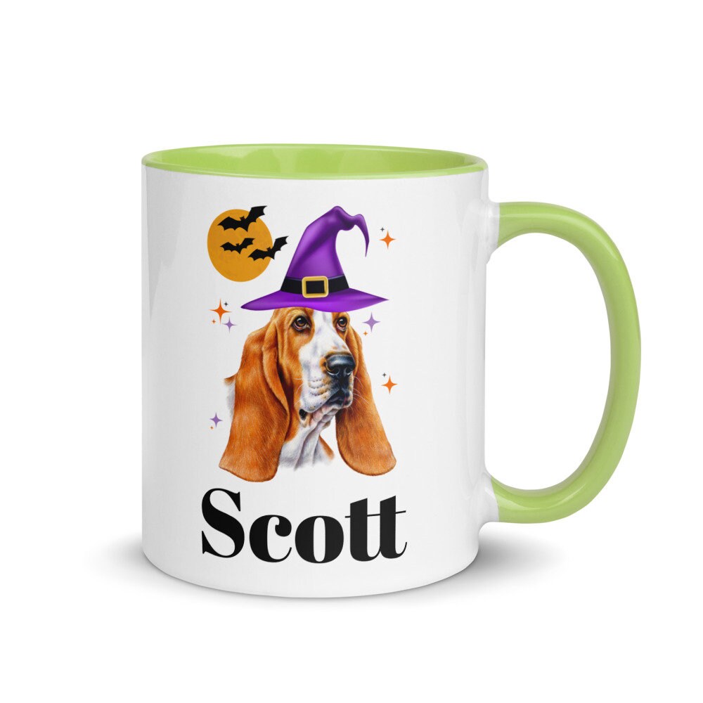 Basset Hound Halloween Mug, Custom Coffee Cup for Basset Hound Mom, Gift for Basset Hound Dad, Basset Hound Gift