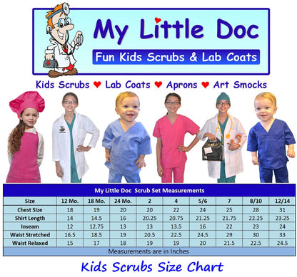 Kids Scrubs with Star of Life Medical Symbol Embroidery Design