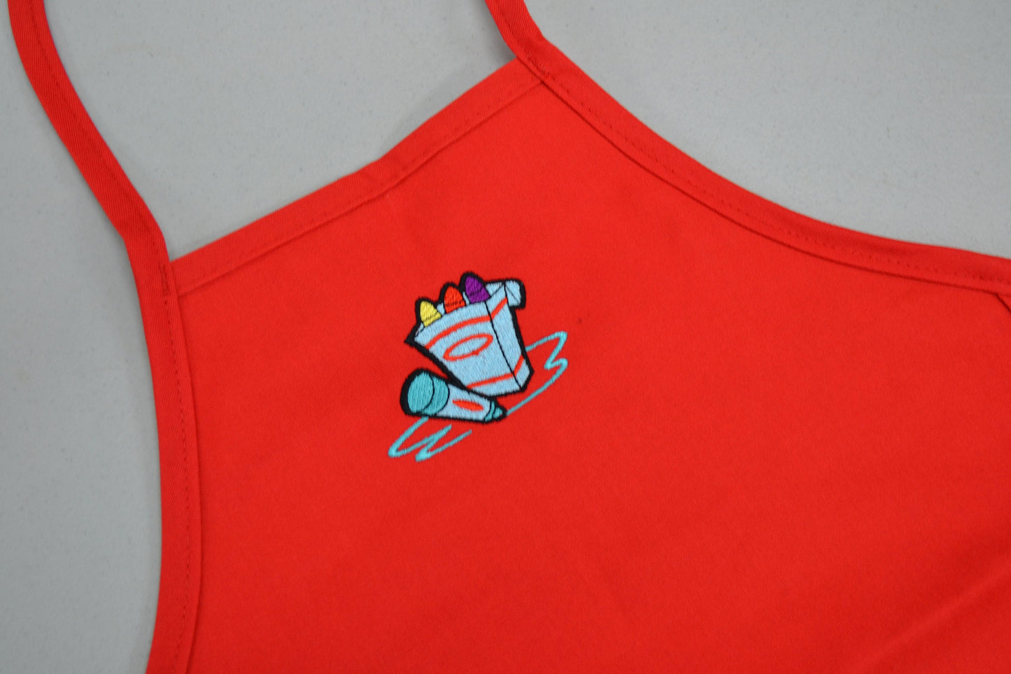 Personalized Kids Art Smock with Crayons Embroidery Design