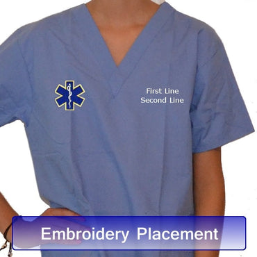 Embroidered Personalized Ceil Blue Kids Scrubs for little Doctors and Nurses