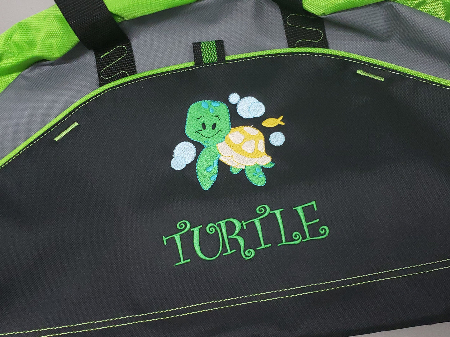 Personalized Diaper Bag for Dad, Athletic Diaper Bag, Embroidered Turtle, Bag, Infant Bag, Monogrammed Name, Shower Gift