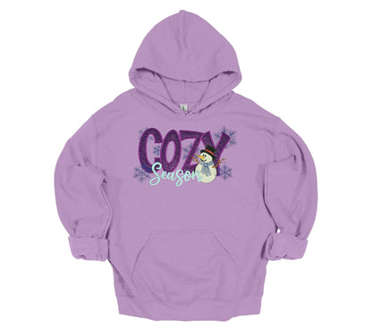 Christmas Hoodie, Sweatshirt with Cozy Season Glitter Applique, Warm Custom Sweat shirt, Mom Girlfriend Gift
