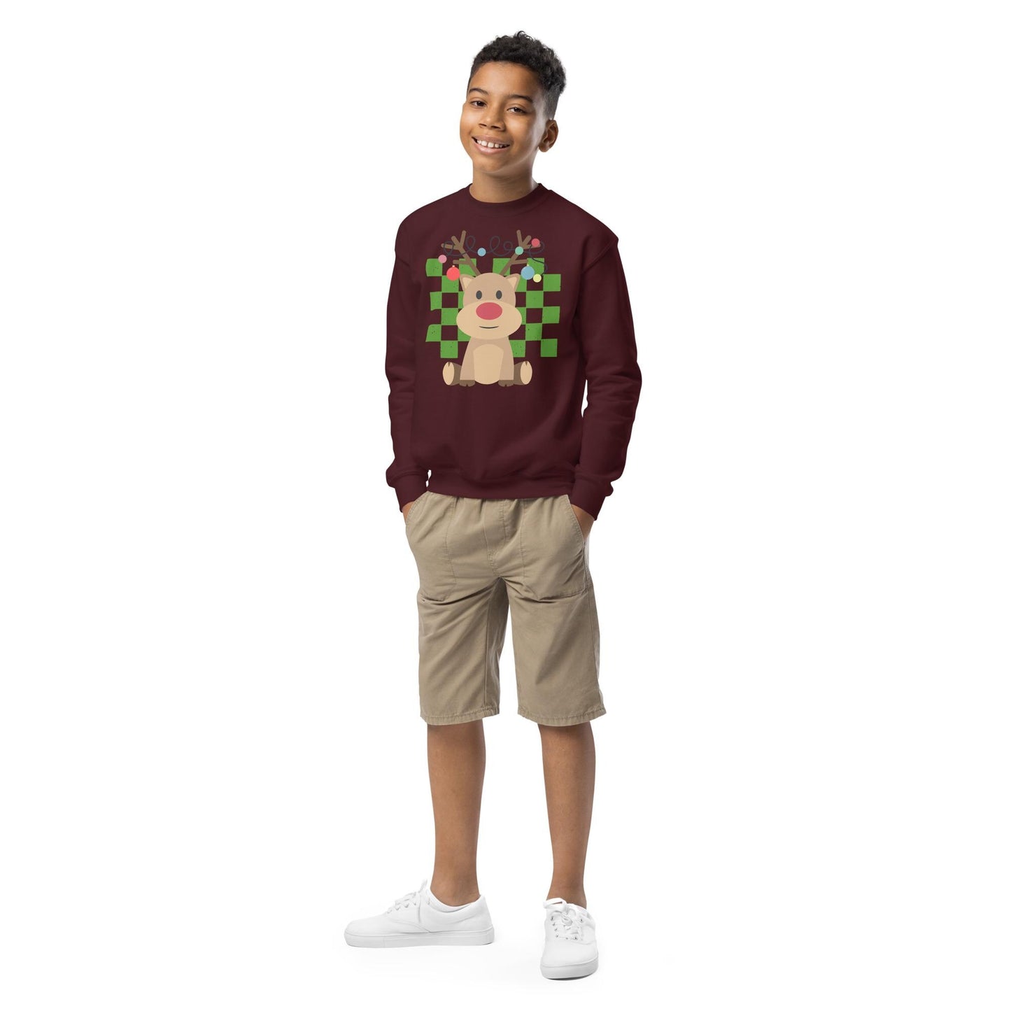 Kids Reindeer Sweatshirt, Christmas Sweater, Custom Christmas Gifts, Christmas Gifts For Kids, Reindeer Sweatshirt, Christmas Kids Gifts