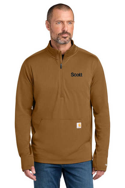 Personalized Carhartt Force® 1/2-Zip Grid Fleece Pullover Sweatshirt CECT107814